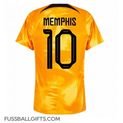 Niederlande Memphis Depay #10 Fußballbekleidung Heimtrikot WM 2022 Kurzarm
